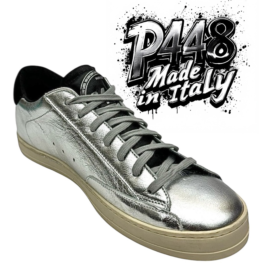 P448 John Silver Low Top Sneakers Men’s Size 43 EU 10 US Made in Italy
